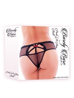 TANGA BARELY BARE " PEEK A BOO BUTT" - COLORE NERO - TAGLIA UNICA